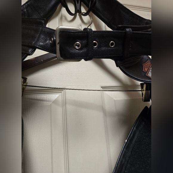 Harley-Davidson Black Leather Motorcycle Chaps - Picture 8 of 15